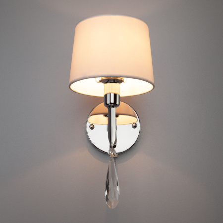 Настенное бра с абажуром 1*E14 40Вт хром IP20 Madera (10127/1 хром) Eurosvet