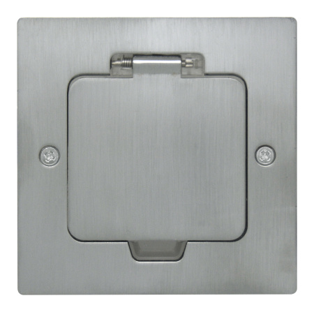 Donel Лючок 2 мод. (1 мод. 45х45 мм.), полированное серебро, IP44, (с уст. набором)