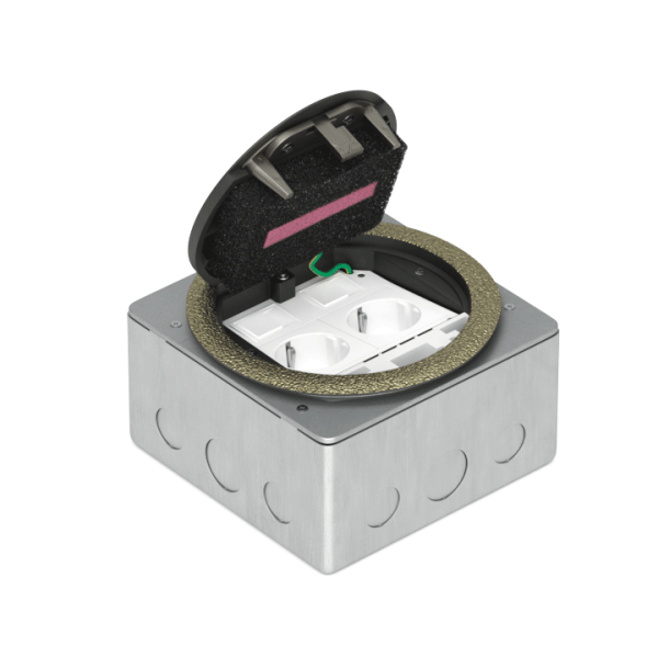 Donel Лючок в пол 4 мод. (2 мод. 45х45 мм.), античная латунь, круглый, металл, IP65, (с уст. набором)