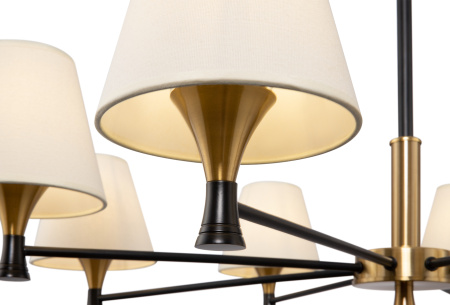 Люстра 8*E14 40Вт Черный и Латунь IP20 Perfetto FR5098PL-08BBS Freya