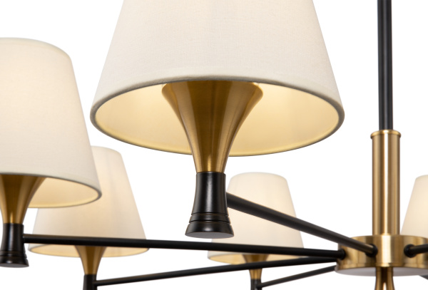 Люстра 8*E14 40Вт Черный и Латунь IP20 Perfetto FR5098PL-08BBS Freya