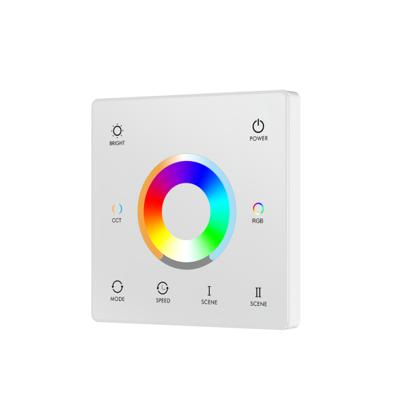 Donel RGB+CCT настенный пульт дистанционного управления, 1 зона, Белый, зона охвата 30м, серия:DN8UTZ Donel RGB+CCT настенный пульт дистанционного управления, 1 зона, Белый, зона охвата 30м, серия:DN8UTZ