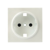 Валенсия Лицевая панель розетки 1-местной с/з 16А жемчуг с защ, штор, EKF