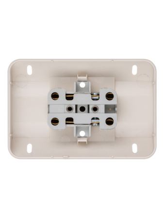 Розетка угловая двойная 2П открытой установки с з/ш IP20 250В 10А сл. кость "Ладога" TDM