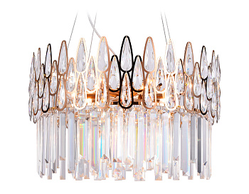 Подвесная хрустальная люстра TR5263/8 GD/CL золото/прозрачный E14/8 max 40W D500*700 Ambrella Light