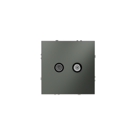 Розетка телевизионная встраиваемая Voltum S70 оконечная TV+SAT, (титан)