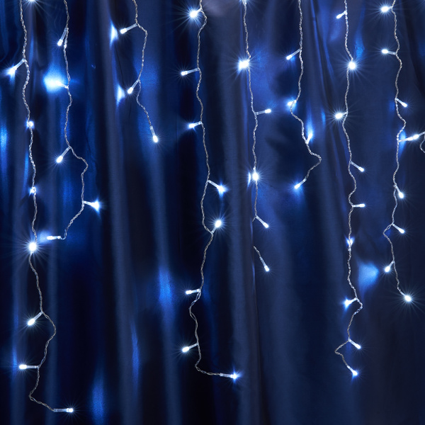 Св/д гирлянда Feron CL22 бахрома 4,5м*0,7м + 3м 230V 5000К ,эффектом стробов, прозр.шнур