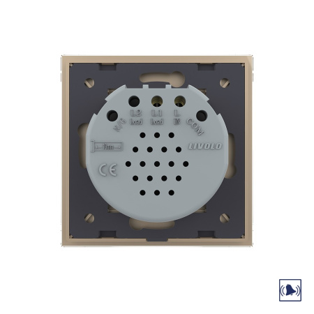 Сенсорный дверной звонок 1 клавиша 1 модуль Золотой Livolo