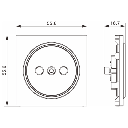 Donel A07 мокко накладка для розетки без заземления, со шторками 16A 250 В~,серия DB