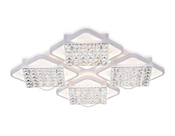 Потолочный светодиодный светильник с пультом FA128/4 WH белый 222W 680*680*110 (ПДУ РАДИО 2.4) Ambrella Light