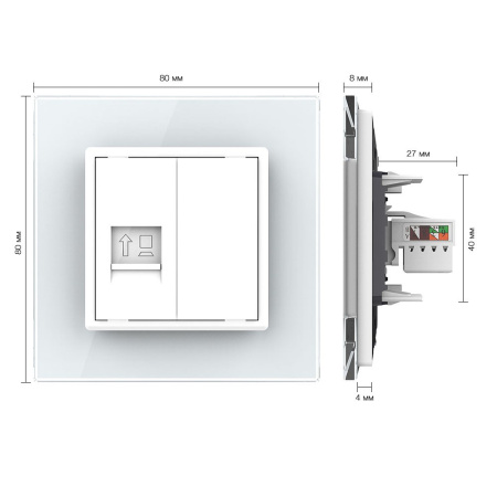 Розетка КОМП RJ-45 Белая Livolo