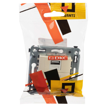 USB зарядное устройство в стену, "Avanti", "Ванильная дымка" DKC