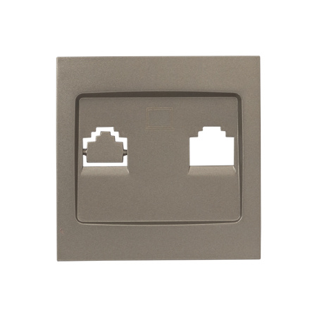 Валенсия Лицевая панель розетки RJ-45 1-местная кашемир EKF