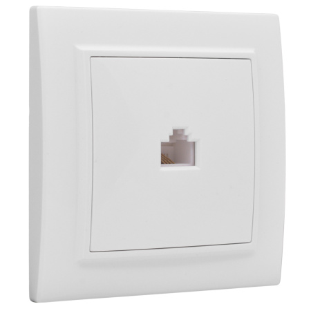Минск Розетка RJ-45 1-местная СП белая EKF
