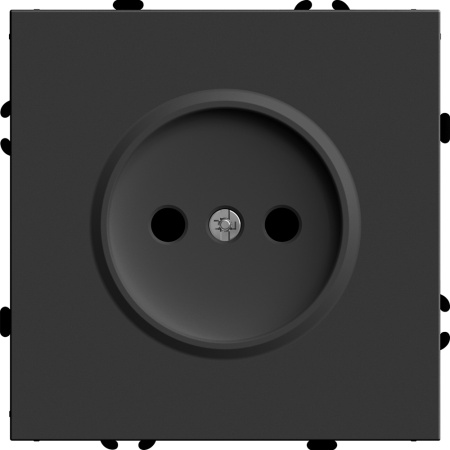 Розетка 1-местная с защитной шторкой (механизм), STEKKER, б/з, 250В, 16А, серия Эмили, RST16-5109-05, черный уголь, soft touch