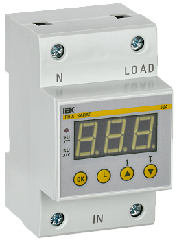 Реле напряжения РН-д однофазное 54мм 50А IEK