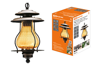 Светильник садово-парковый "Рим" 60 Вт, подвес, алюм., янтарное/кофейный, Е27, TDM