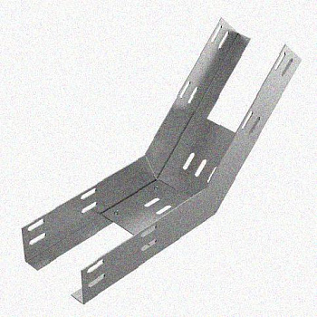 Лоток перфорированный КП 50х50-45 УТ1,5 для поворота трассы вверх на 45, оцинкованный лист S1,5