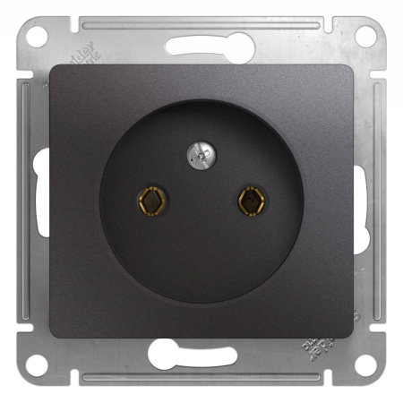 GLOSSA  Механизм розетки СУ 1 мест. без зазем. 16А графит IP20 Schneider Electric
