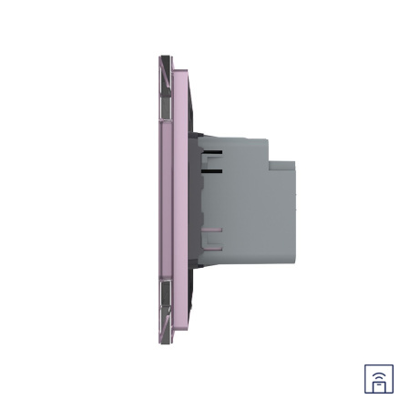 Одноклавишный сенсорный выключатель Module с функцией радиоуправления, цвет розовый Livolo