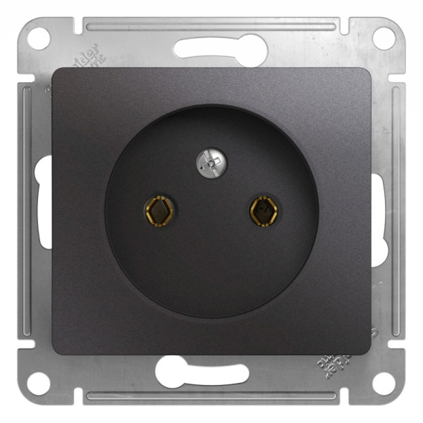 GLOSSA  Механизм розетки СУ 1 мест. без зазем. 16А графит IP20 Schneider Electric