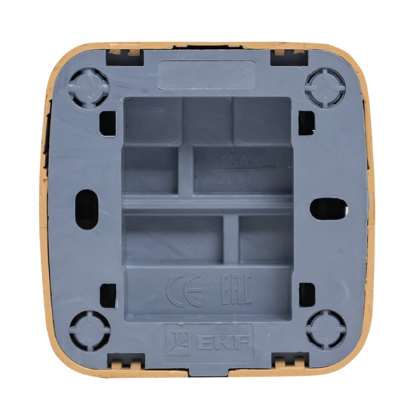 Минск Выключатель 1-клавишный ОП 10А с индикатором светлое дерево EKF