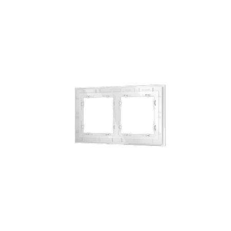 Рамка стеклянная Voltum S70 на 2 поста, (белый, стекло)