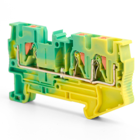 Зажим пружинный, 3-проводной проходной ЗНИ - 4, JXB PT 4 TW, желтый, зеленый LD573-1-40 STEKKER