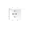 Розетка встраиваемая Voltum S70 с заземлением, защитными шторками и крышкой 16А, (белый глянцевый)