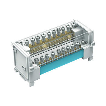 Блок распределительный на DIN рейку 2р 125А, 7х6мм 2х7,5мм 2x9мм. DKC