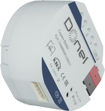 Donel KNX Многофункциональный актуатор Mini 3-канальный, 6А/канал, 250В AC, 50-60Гц Cерия DKNX