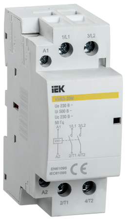 Контактор модульный КМ63-20М AC IEK