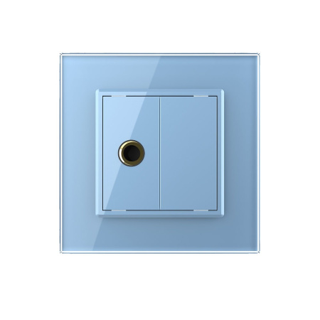 Розетка микрофон TRS 6.3 JACK Синяя Livolo