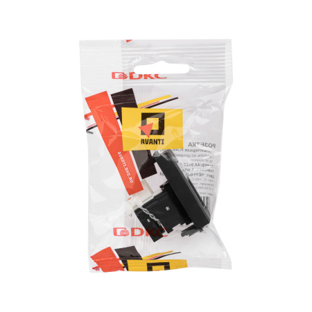 Компьютерная розетка RJ-45 модульная, кат.5е, "Avanti", "Черный матовый", 1 модуль DKC