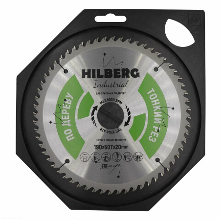 Диск пильный Industrial Дерево тонкий рез 190*20*60Т HWT193 Hilberg