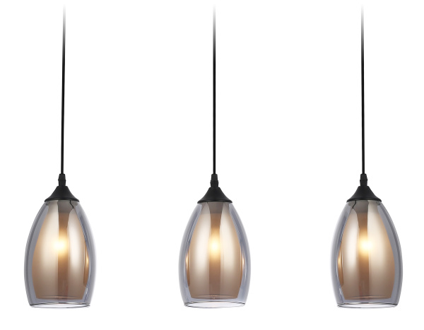 Светильник подвесной TR3537/3 BK/SM/FR черный/дымчатый/белый матовый E27/3 max 40W 640*120*820 Ambrella Light