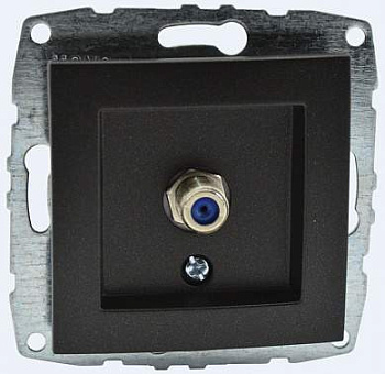 Despina/Larissa Механизм розетки без лицевой панели СУ TV (F-Разъем) . графит IP20 Mono
