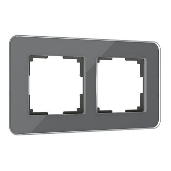 Elite Рамка из стекла на 2 поста графит Werkel