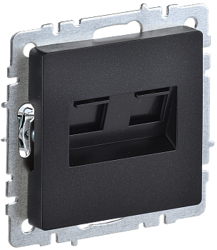 BRITE Розетка двойная RJ11+RJ45 кат.5E РК/Т12-БрЧ черный IEK BRITE Розетка двойная RJ11+RJ45 кат.5E РК/Т12-БрЧ черный IEK