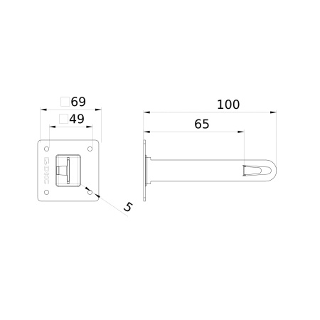 Металлический держатель, 100 мм DKC