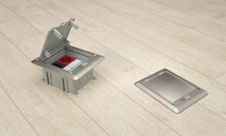 Donel Лючок в пол 6 мод. (2 мод. 45х45 мм. + 2 мод. 22.5х45 мм.), металл, IP66, (с уст. набором)