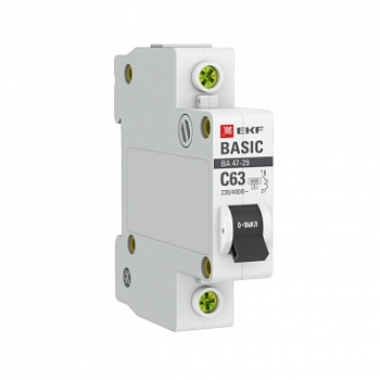 Выключатель автоматический ВА МОД 1П 63А С 4,5кА Basic EKF