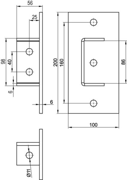 Крепление к потолку для двойного С-образного профиля 41х41,горячеоцинкованное DKC