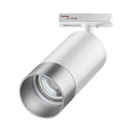 Св-к трековый однофазный двухжильный IP20 GU10 9W 220V SLIM белый/серебро NOVOTECH