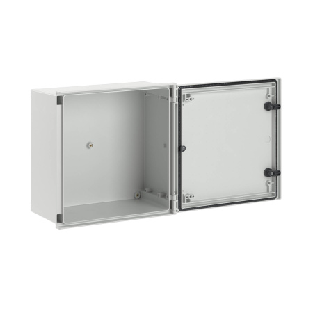 Цельный навесной шкаф из фибергласа без МП со сплошной дверью 400х400х200 (ВхШхГ) мм DKC