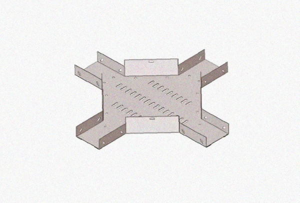 Лоток крестообразный замковый глухой КМЗГ 100х100 УХЛ1, оцинкованный лист, S1,5
