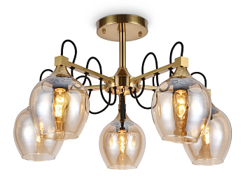 Подвесная люстра TR9061/5 SB/TI бронза/янтарь E27 max 40W D620*380 Ambrella Light