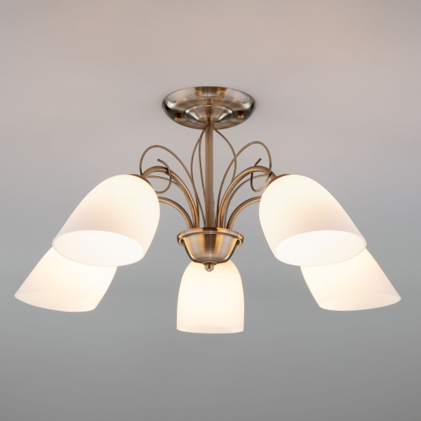 Люстра с плафонами 5*E27 60Вт античная бронза IP20 Stefanie (30107/5 античная бронза) Eurosvet