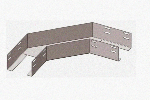 Лоток угловой глухой КГГ 150х100-90 УХЛ1 поворот на 90, оцинкованный лист S1,0