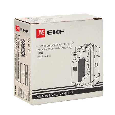 Рубильник модульный MS-25A 3П на DIN-рейку PROxima EKF